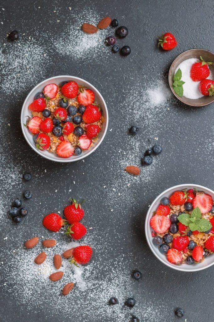 müesli, fruits, breakfast